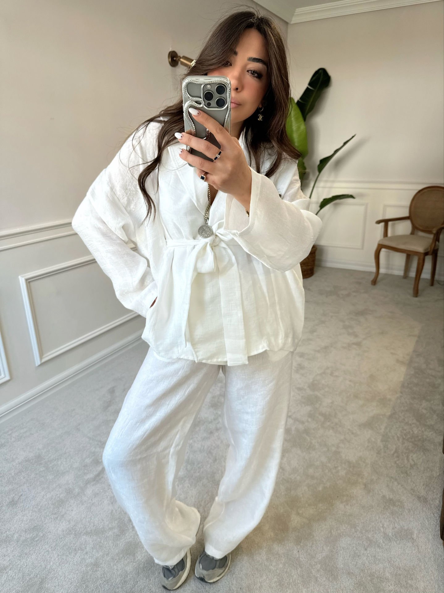 Dökümlü Lily Kimono Takım