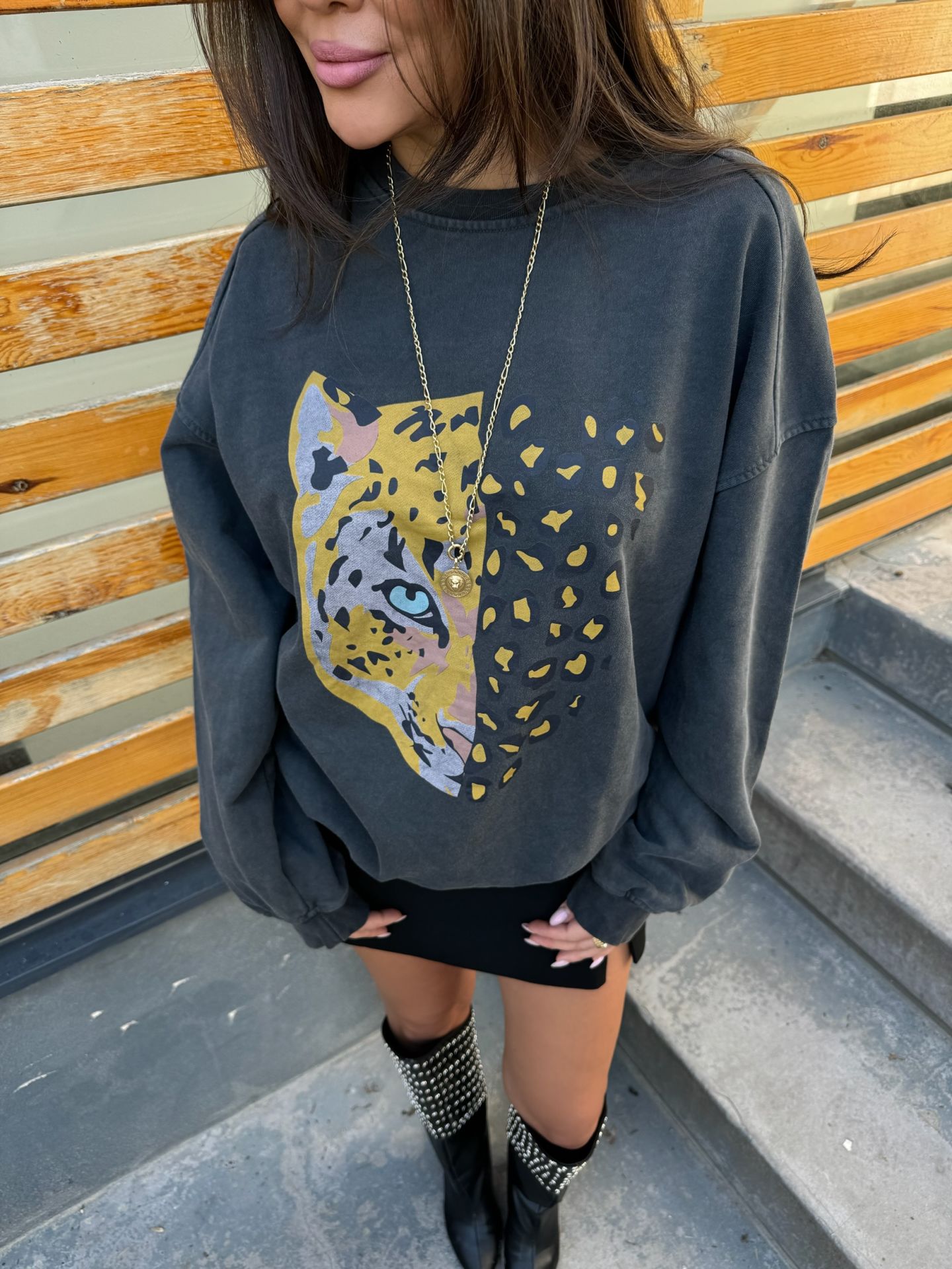Yıkamalı sweatshirt