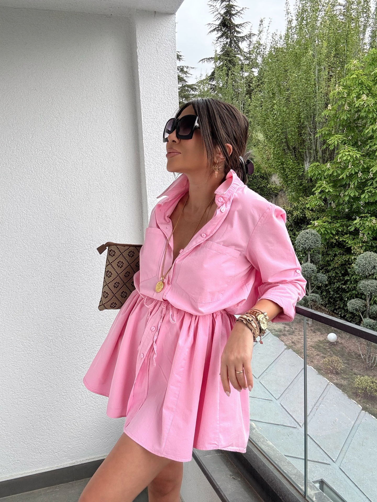 Soft Pembe Şort Astarlı Elbise