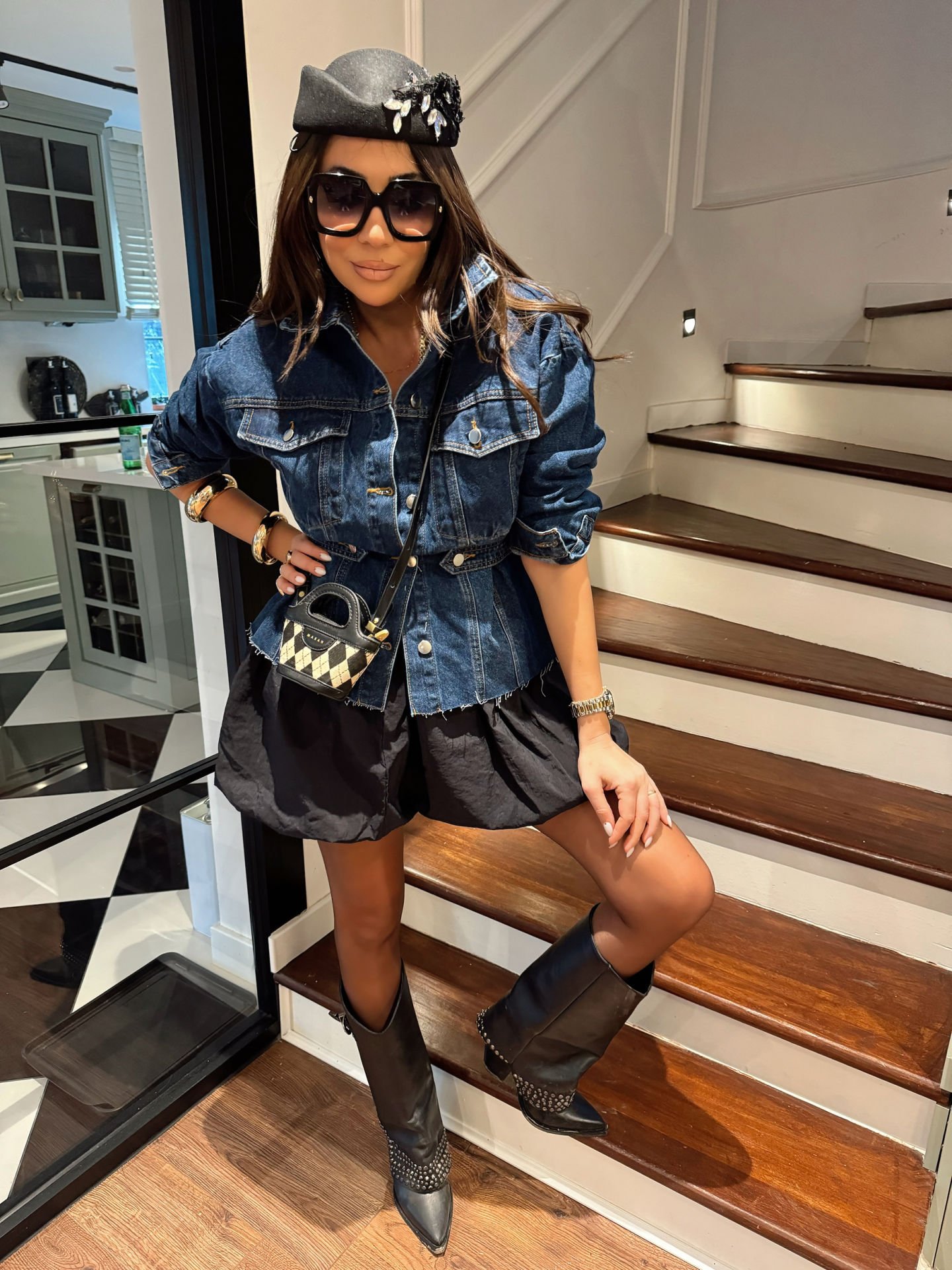 Orjinal marka muadili belden oturan denim ceket