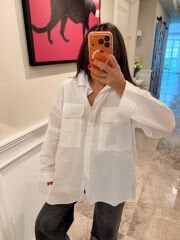 Oversize cepli gömlek