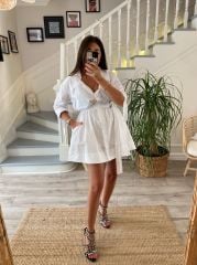 VOGUE Kuşaklı Gömlek Elbise