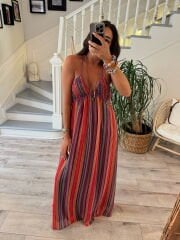 Bikini Yaka Bohem Elbise