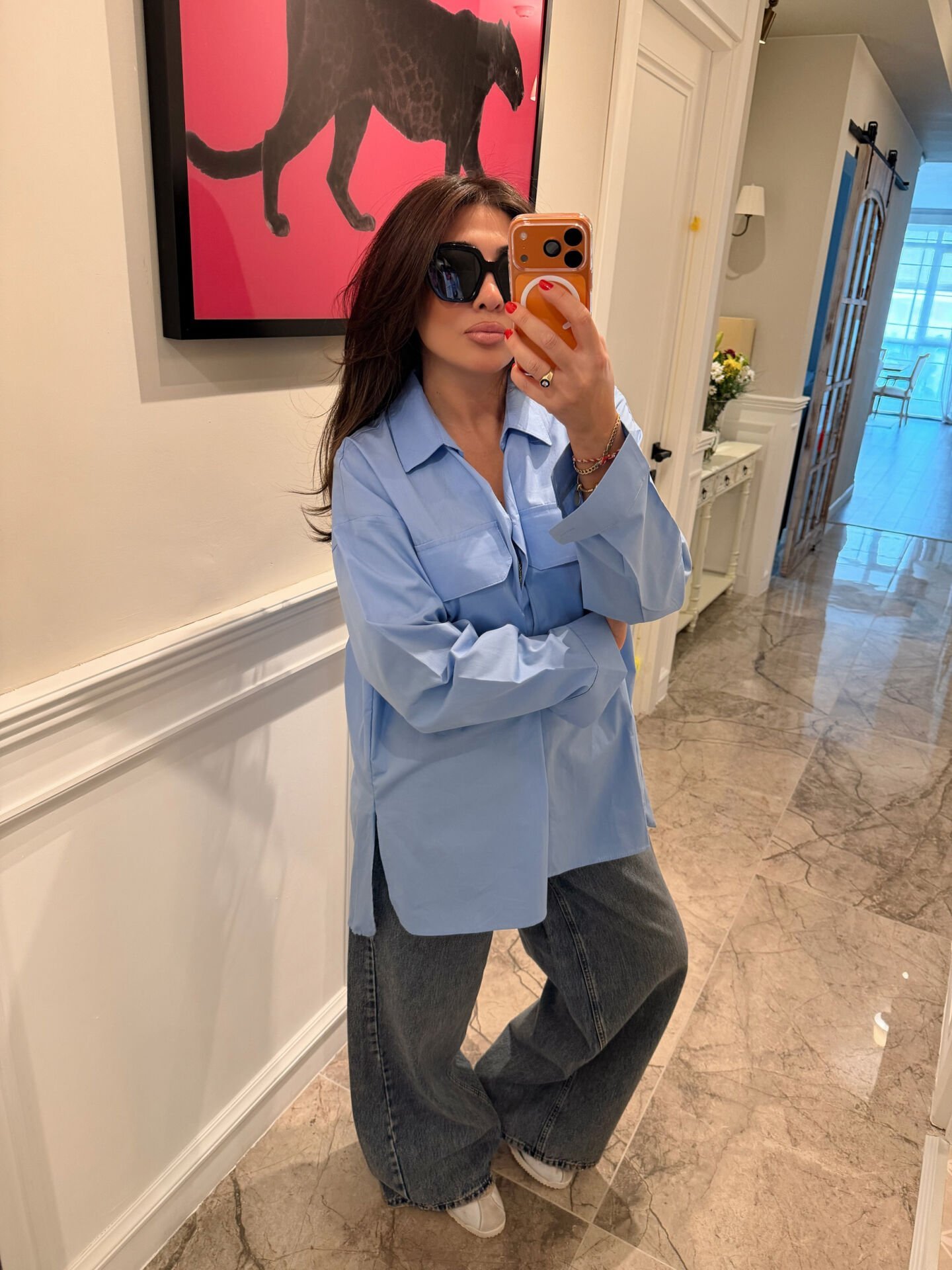 Oversize cepli gömlek