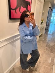 Oversize cepli gömlek