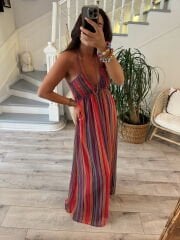 Bikini Yaka Bohem Elbise