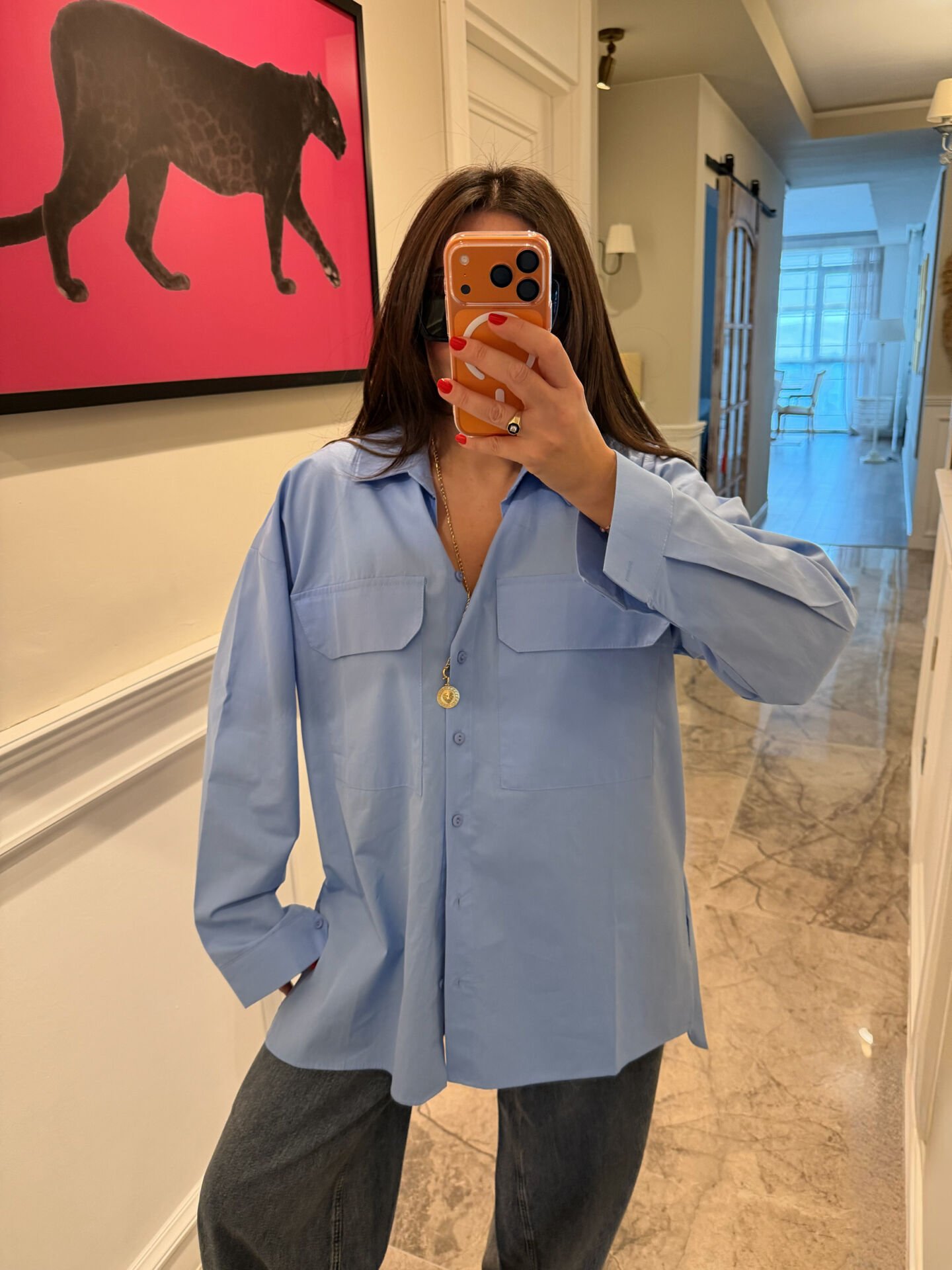 Oversize cepli gömlek