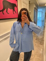 Oversize cepli gömlek