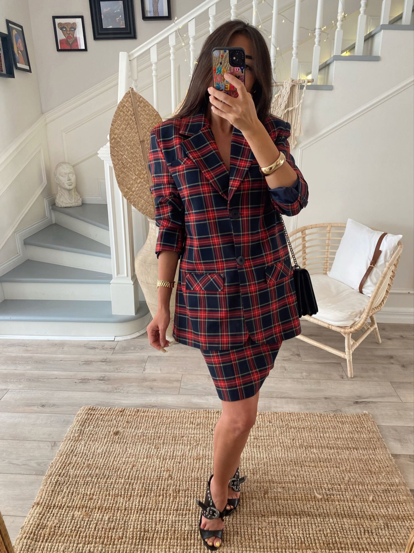 Premium seri ekoseli vintage takım