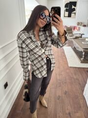 Kelebek Tasarım Gömlek Kahve