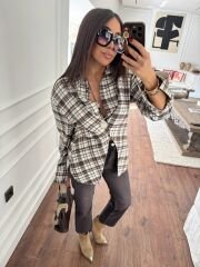 Kelebek Tasarım Gömlek Kahve