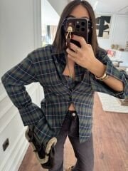 Kelebek Tasarım Gömlek Yeşil