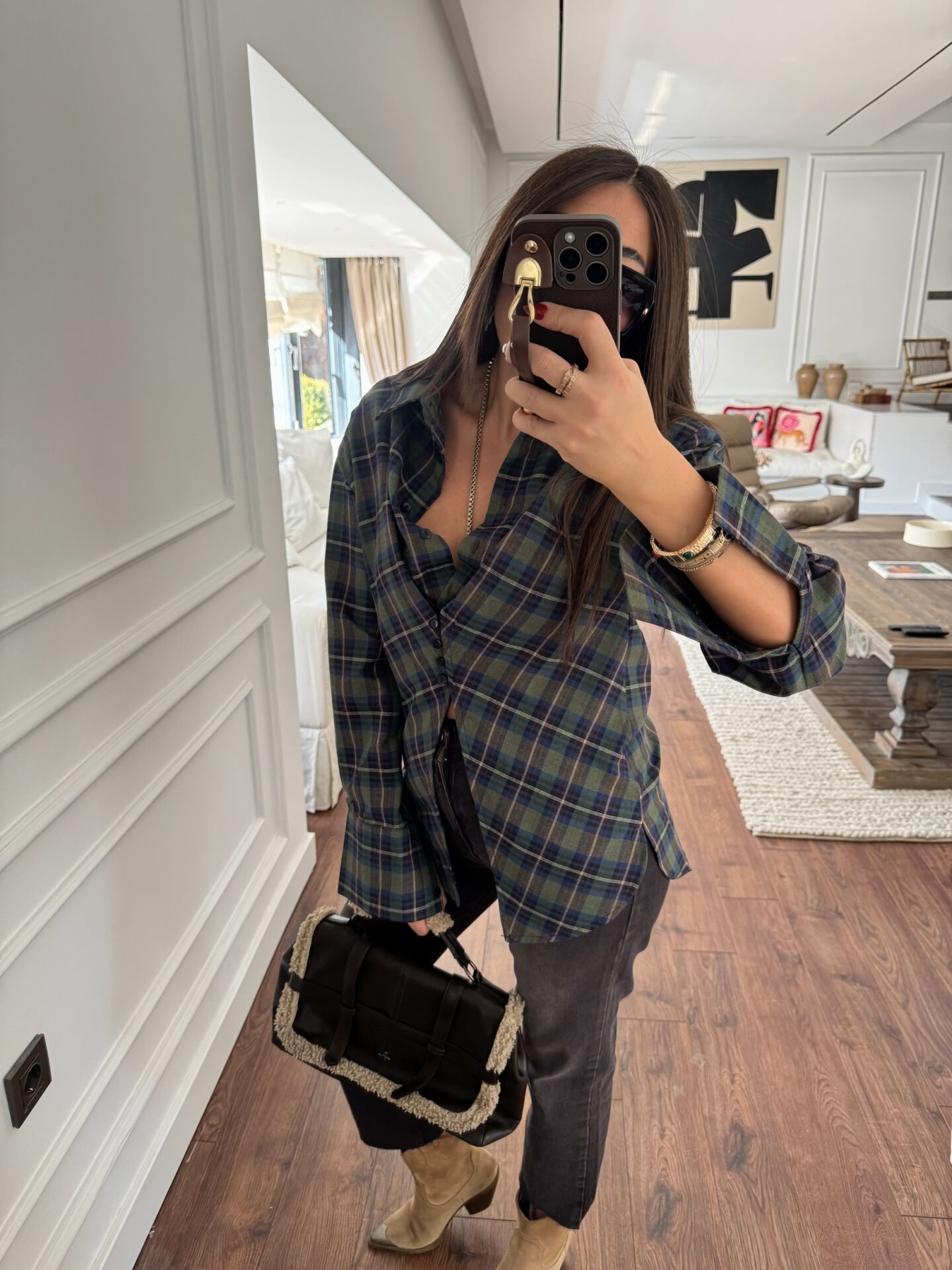 Kelebek Tasarım Gömlek Yeşil