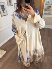 Pamuklu kumaş tunik & pantolon takım