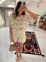 İthal Crochet Payetli Takım