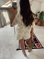 İthal Crochet Payetli Takım