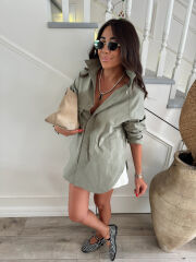 POPLIN CEPLİ OVERSİZE GÖMLEK