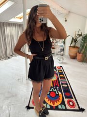 Crep Dantelli Şort