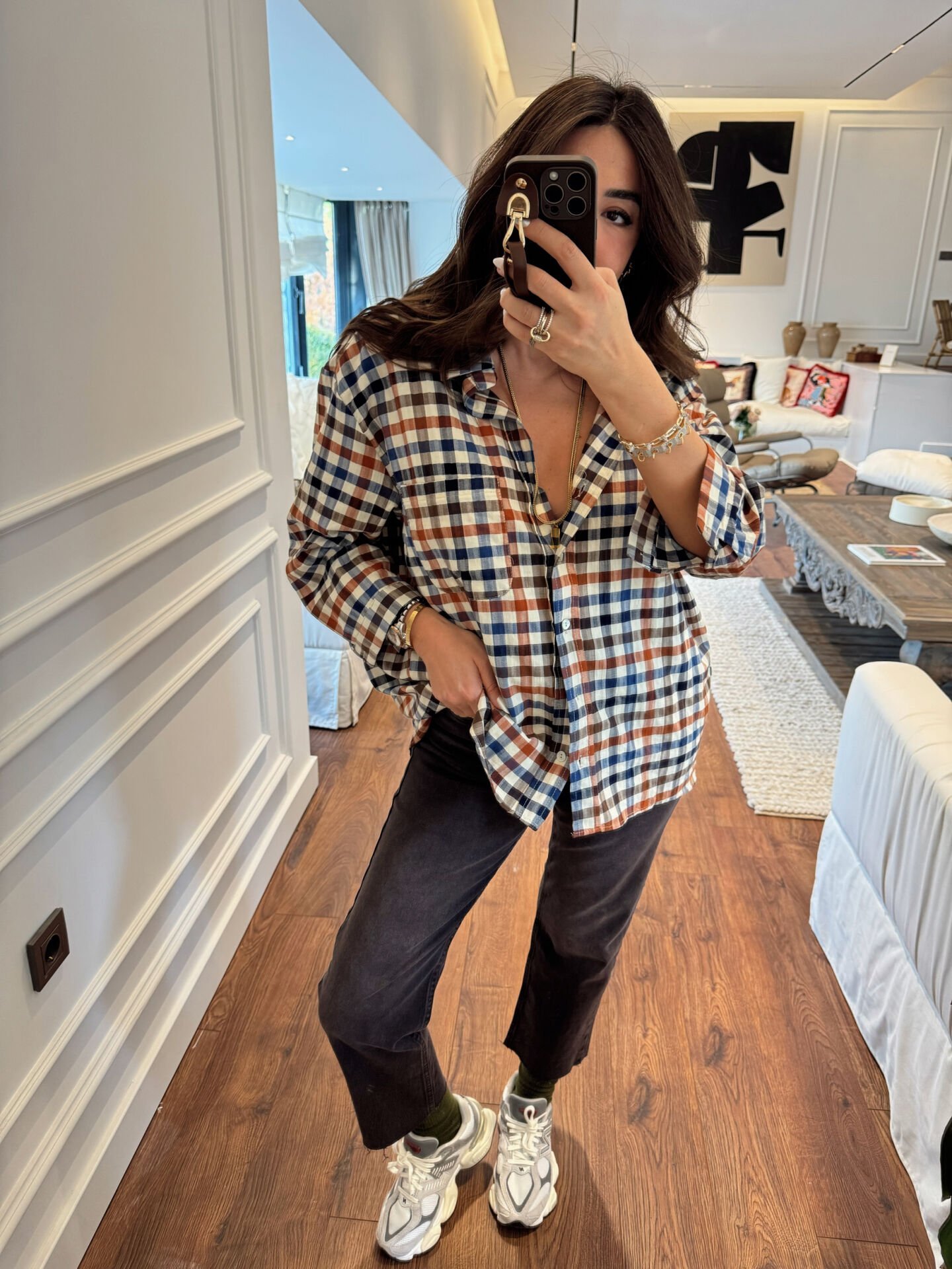 Zara ekoseli tensel gömlek