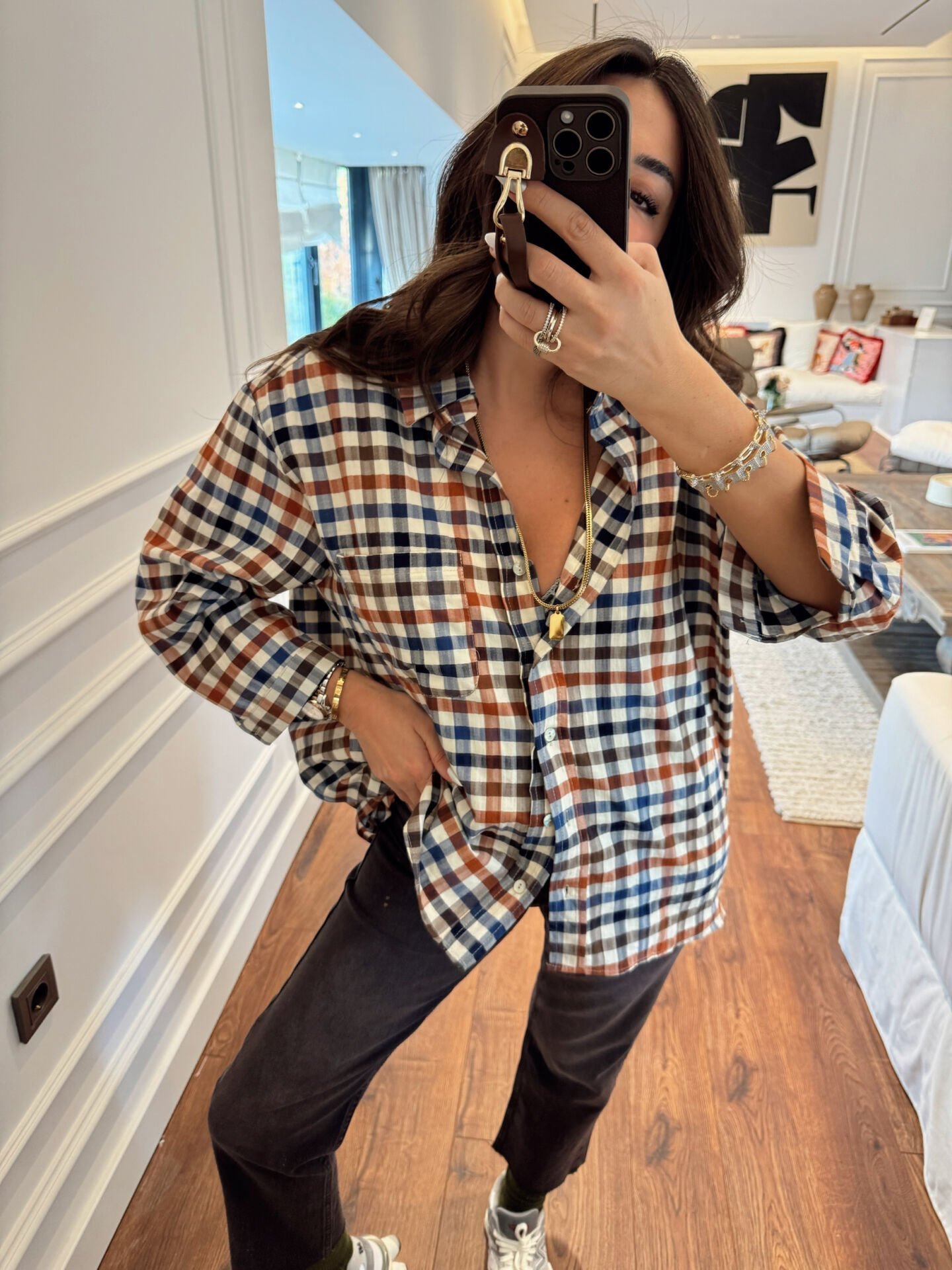 Zara ekoseli tensel gömlek