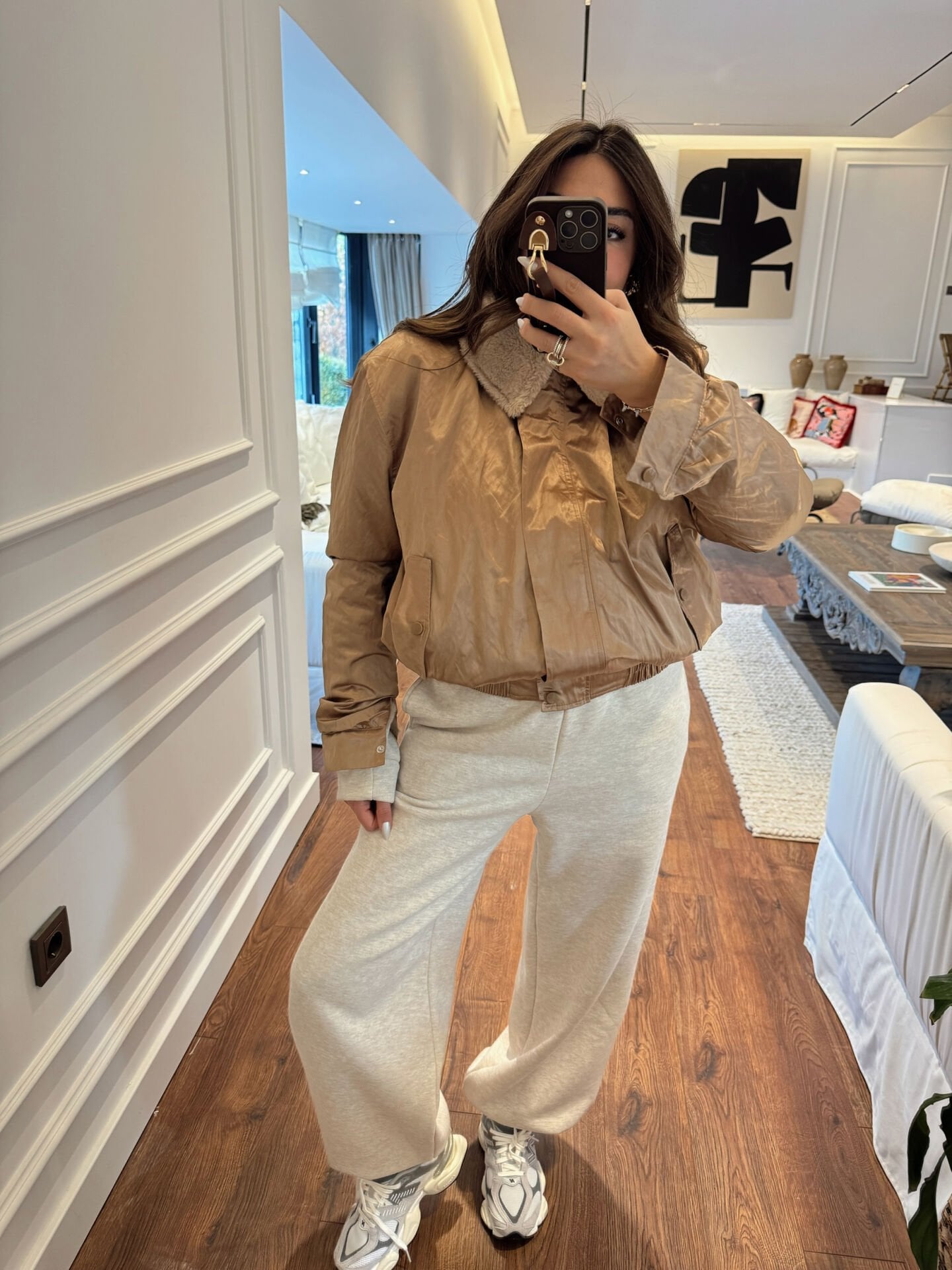 Bronze Kürklü Mumlu Bomber