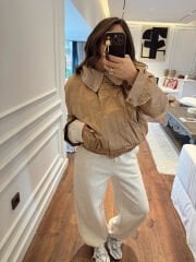 Bronze Kürklü Mumlu Bomber