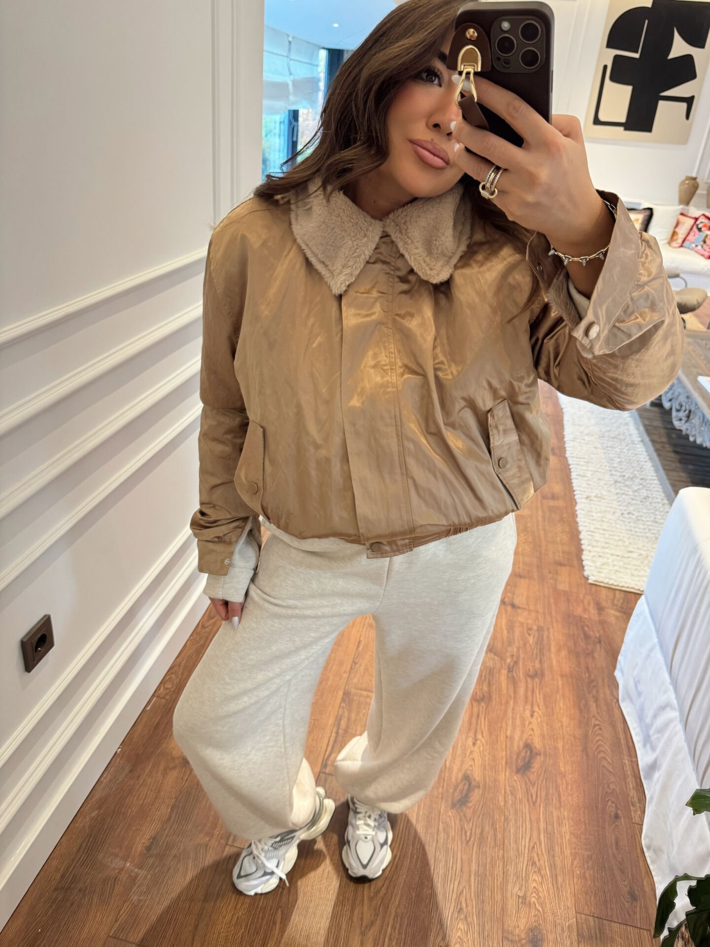 Bronze Kürklü Mumlu Bomber