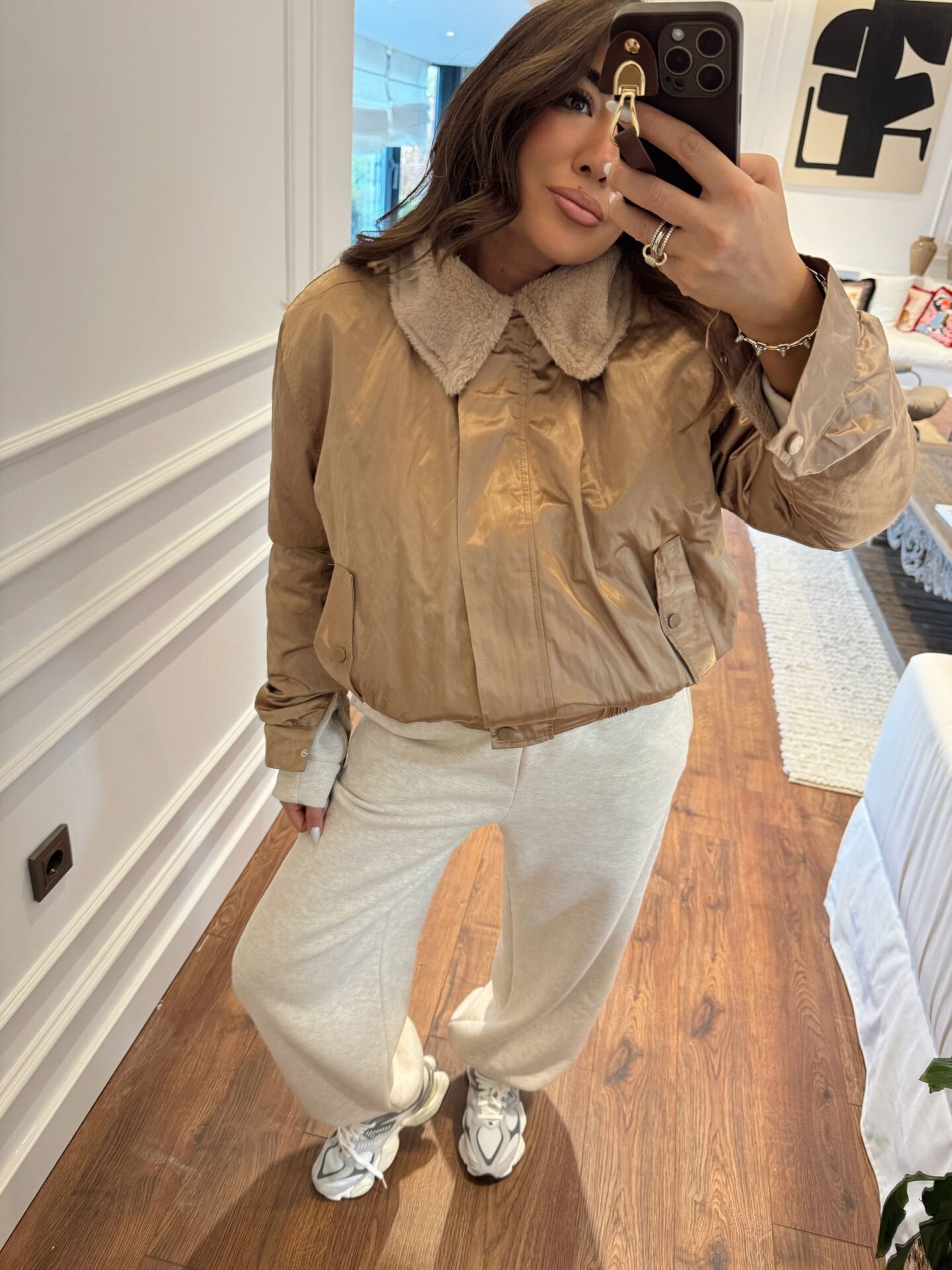 Bronze Kürklü Mumlu Bomber