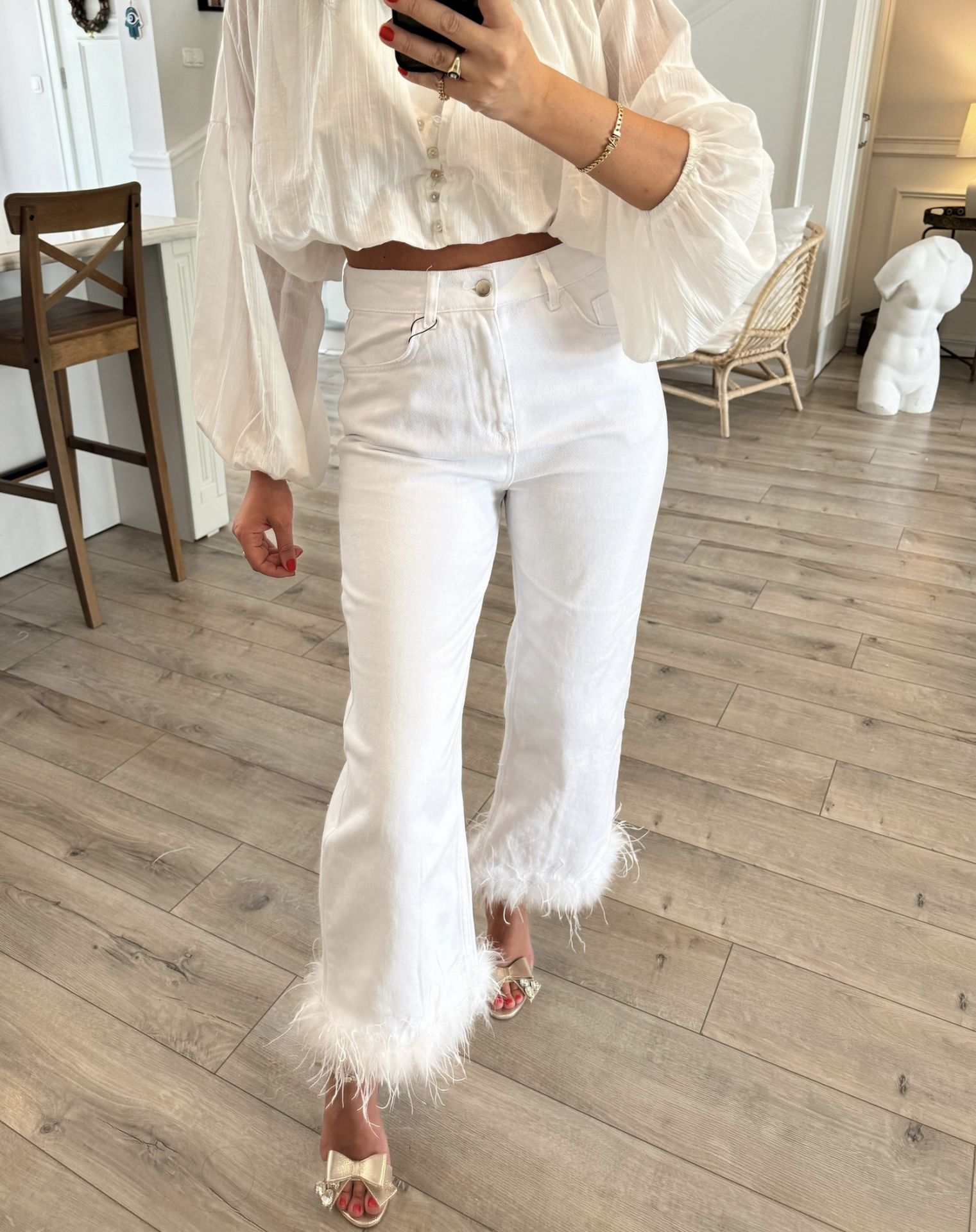 Otriş geçişli kot pantolon