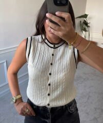 Biyeli triko süveter