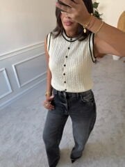 Biyeli triko süveter