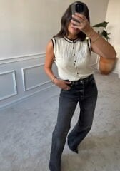 Biyeli triko süveter