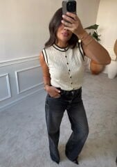 Biyeli triko süveter