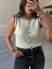 Biyeli triko süveter