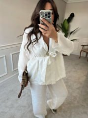 Dökümlü Lily Kimono Takım