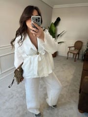 Dökümlü Lily Kimono Takım
