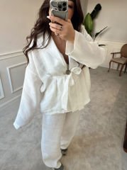 Dökümlü Lily Kimono Takım