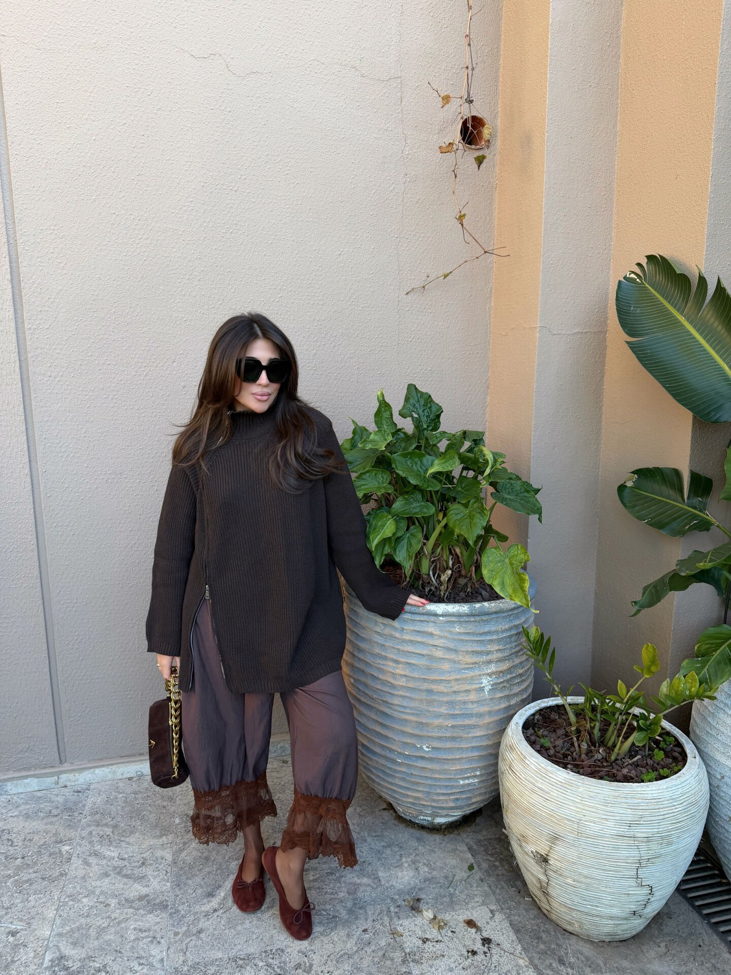 Fermuarlı triko tunik