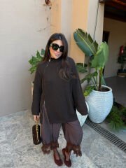 Fermuarlı triko tunik