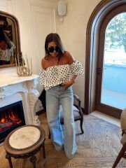 Poplin Puantiyeli Bluz