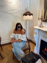 Poplin Puantiyeli Bluz