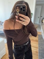 Sandy acı kahve bluz