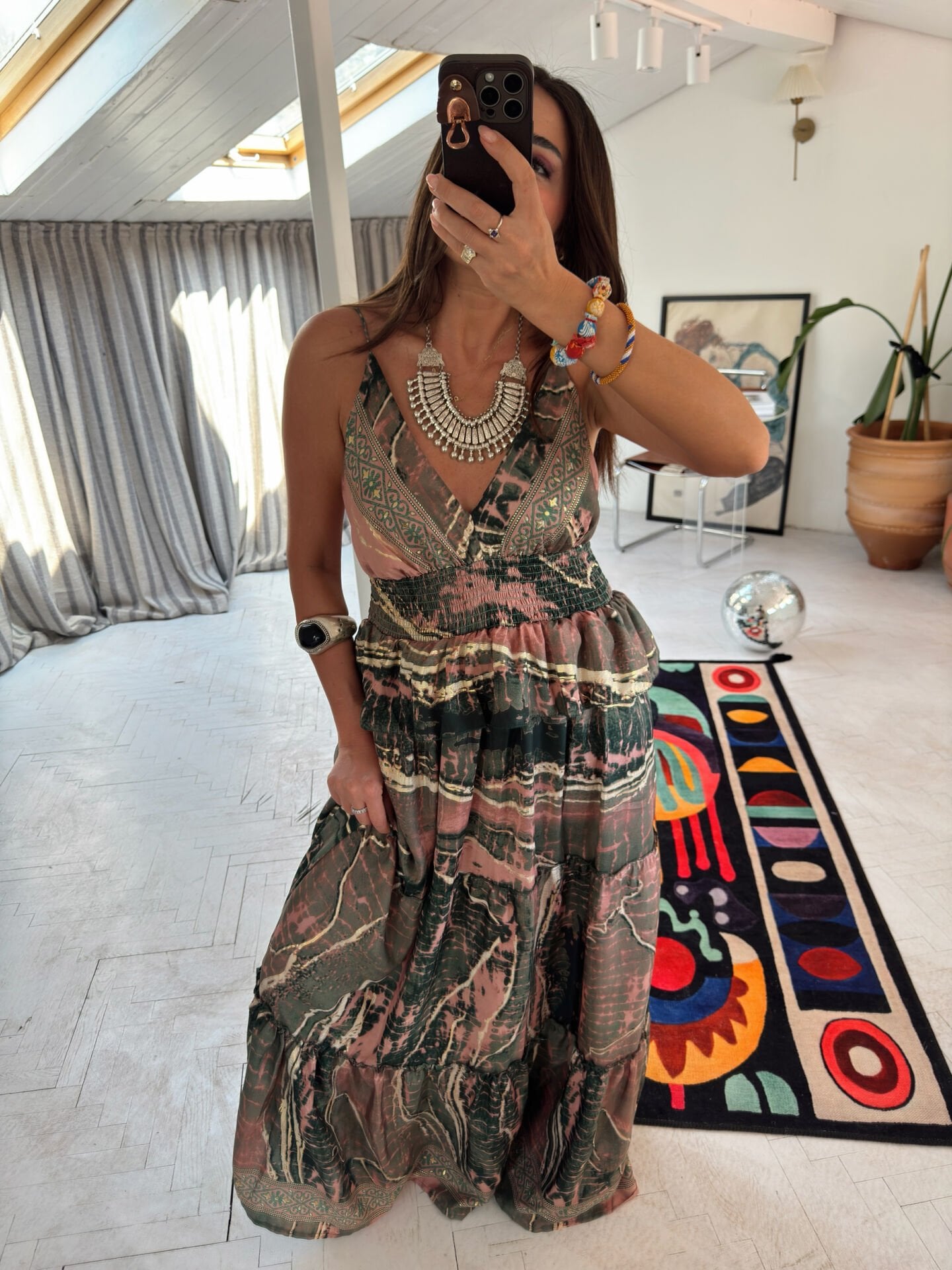 İthal Batik Desen Elbise