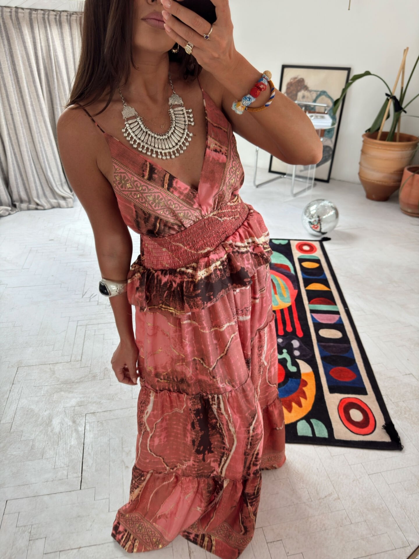 İthal Batik İpek Elbise