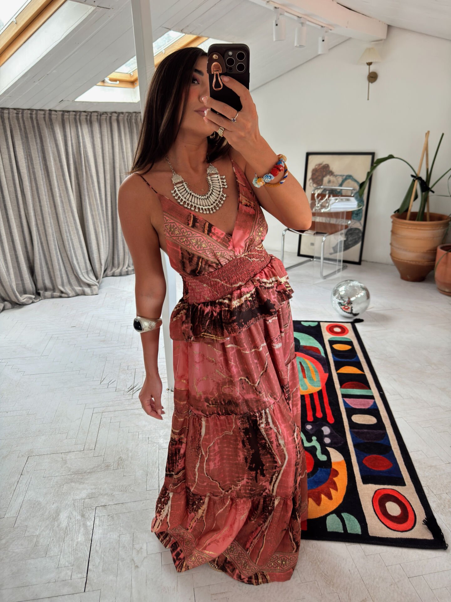 İthal Batik İpek Elbise
