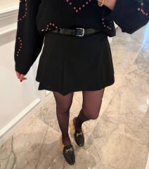 Kemerli şortlu etek