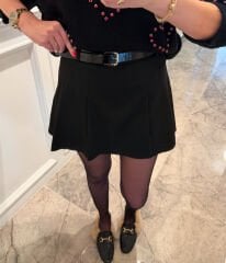 Kemerli şortlu etek