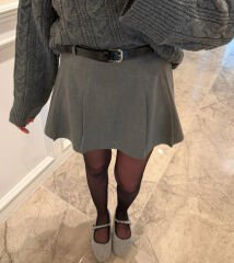 Kemerli, içi şortlu etek