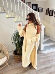 Taş merserize elbise& hırka 2’li takım