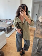 Army çift cepli poplin gömlek